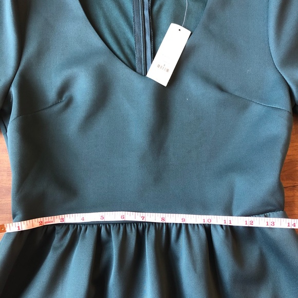 NWT Francesca’s teal v-neck lace dress - Picture 2 of 5